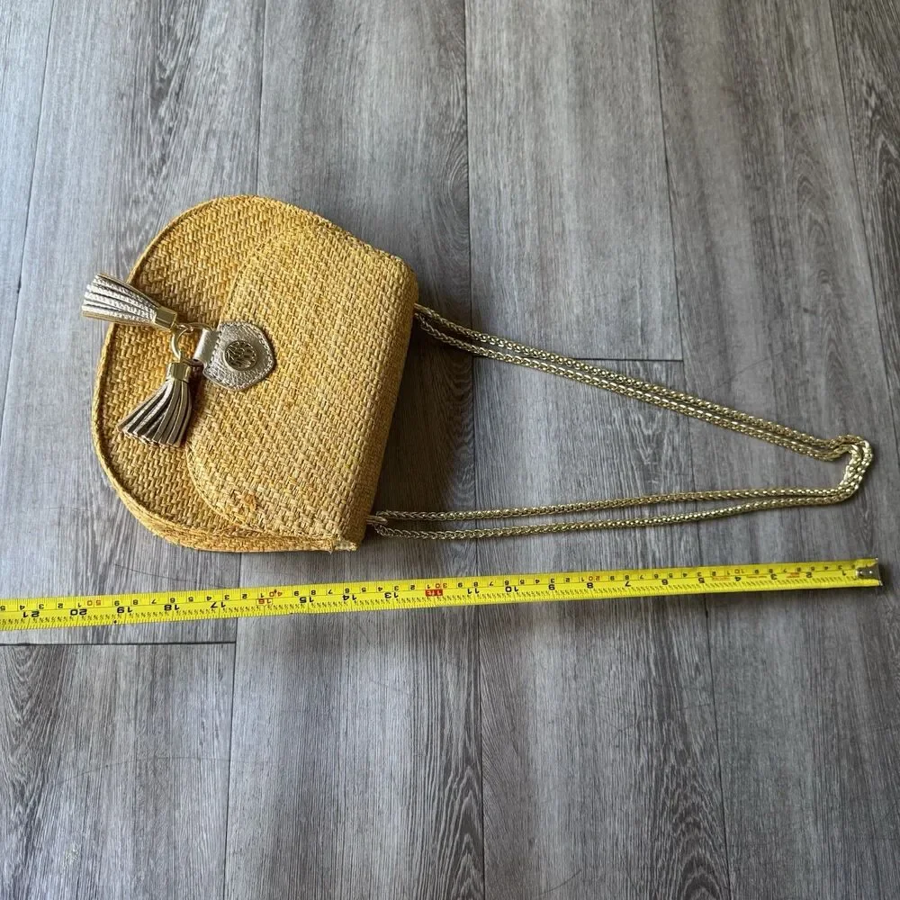 Lilly Pulitzer Sirena Straw One Shoulder Crossbody Bag Natural Boho Hippie - Picture 16 of 16
